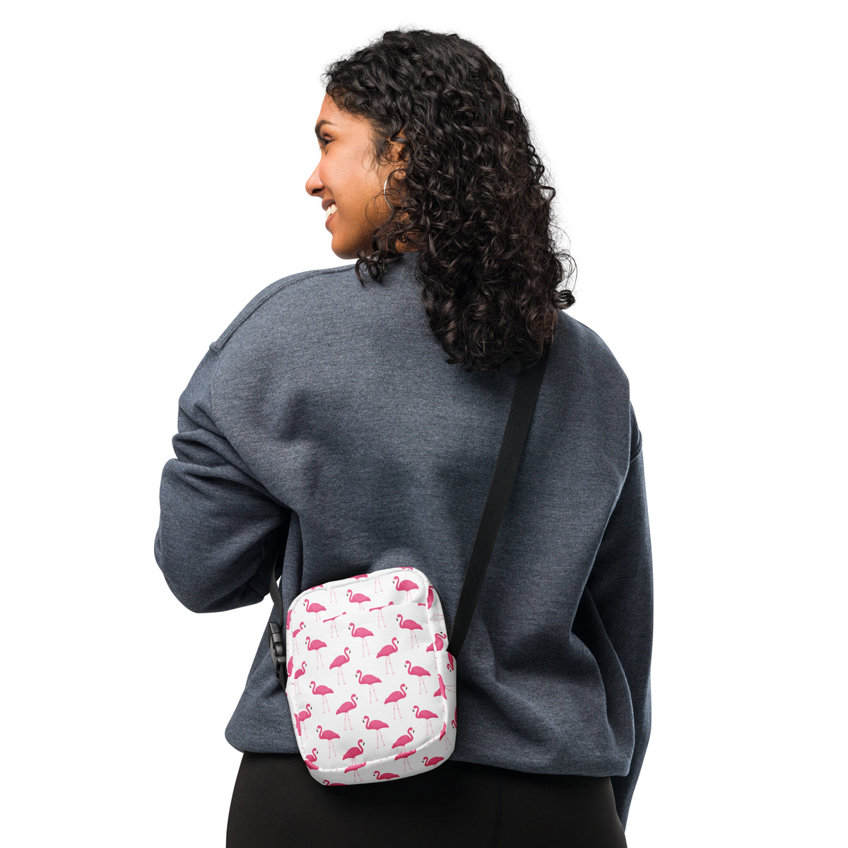 Pink Flamingo Crossbody Bag – Water Resistant Mini Purse With Adjustable Strap & Pockets