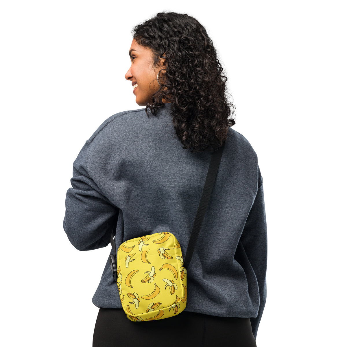 Yellow Banana Crossbody Bag – Water Resistant Mini Purse With Adjustable Strap & Pockets