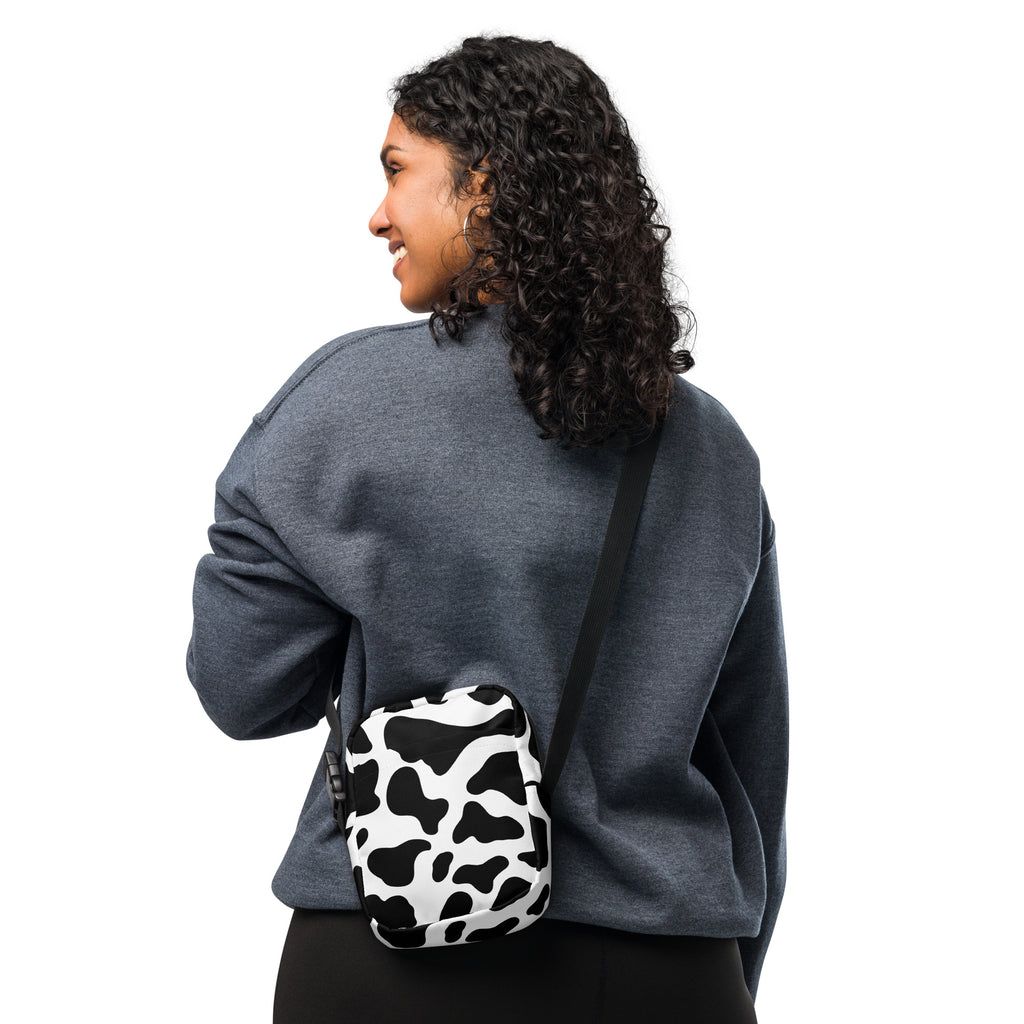 Cow Print Crossbody Bag – Water Resistant Mini Purse With Adjustable Strap & Pockets