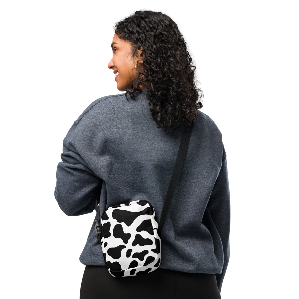 Cow Print Crossbody Bag – Water Resistant Mini Purse With Adjustable Strap & Pockets