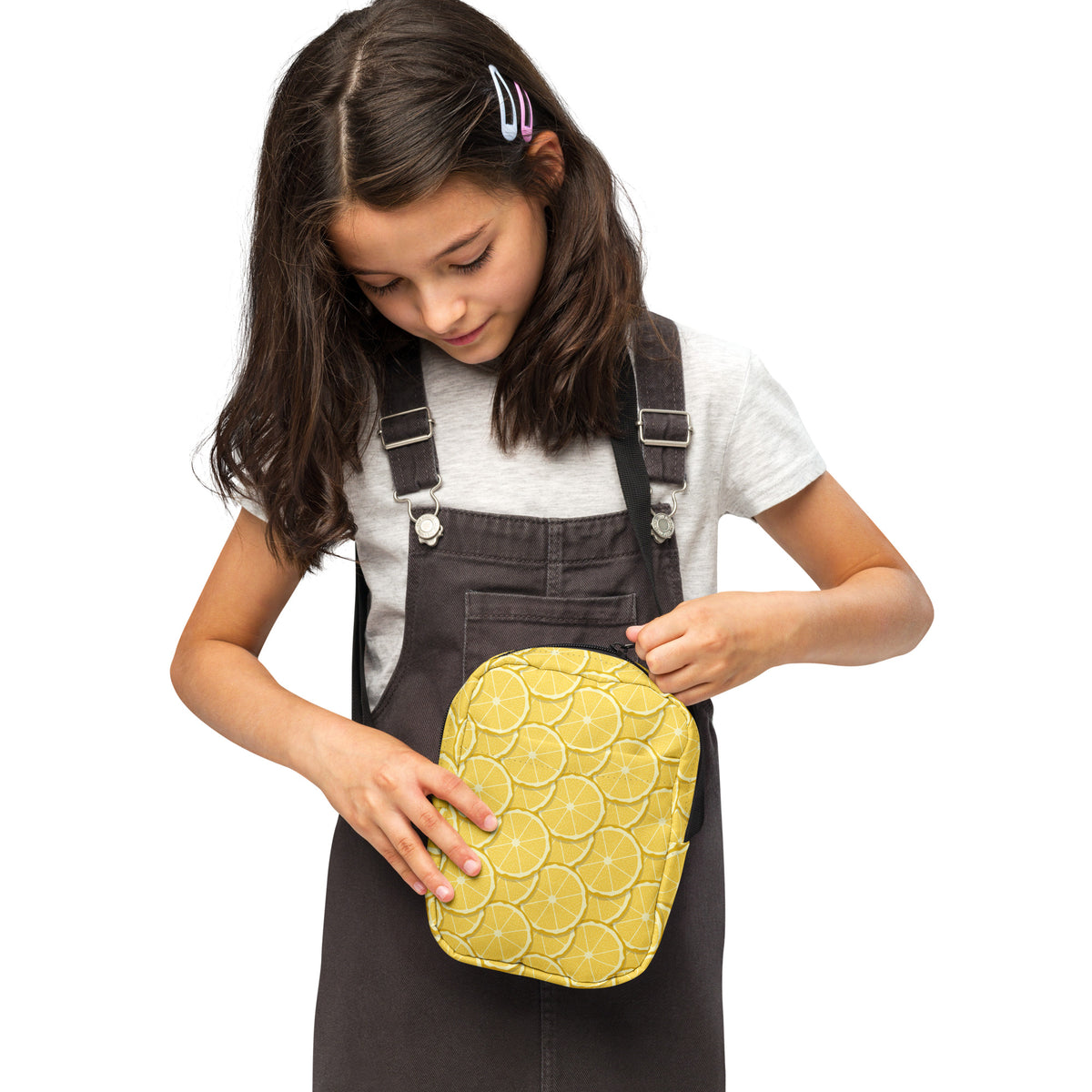 Girls Lemon Slice Crossbody Bag – Water Resistant Mini Purse With Adjustable Strap & Pockets