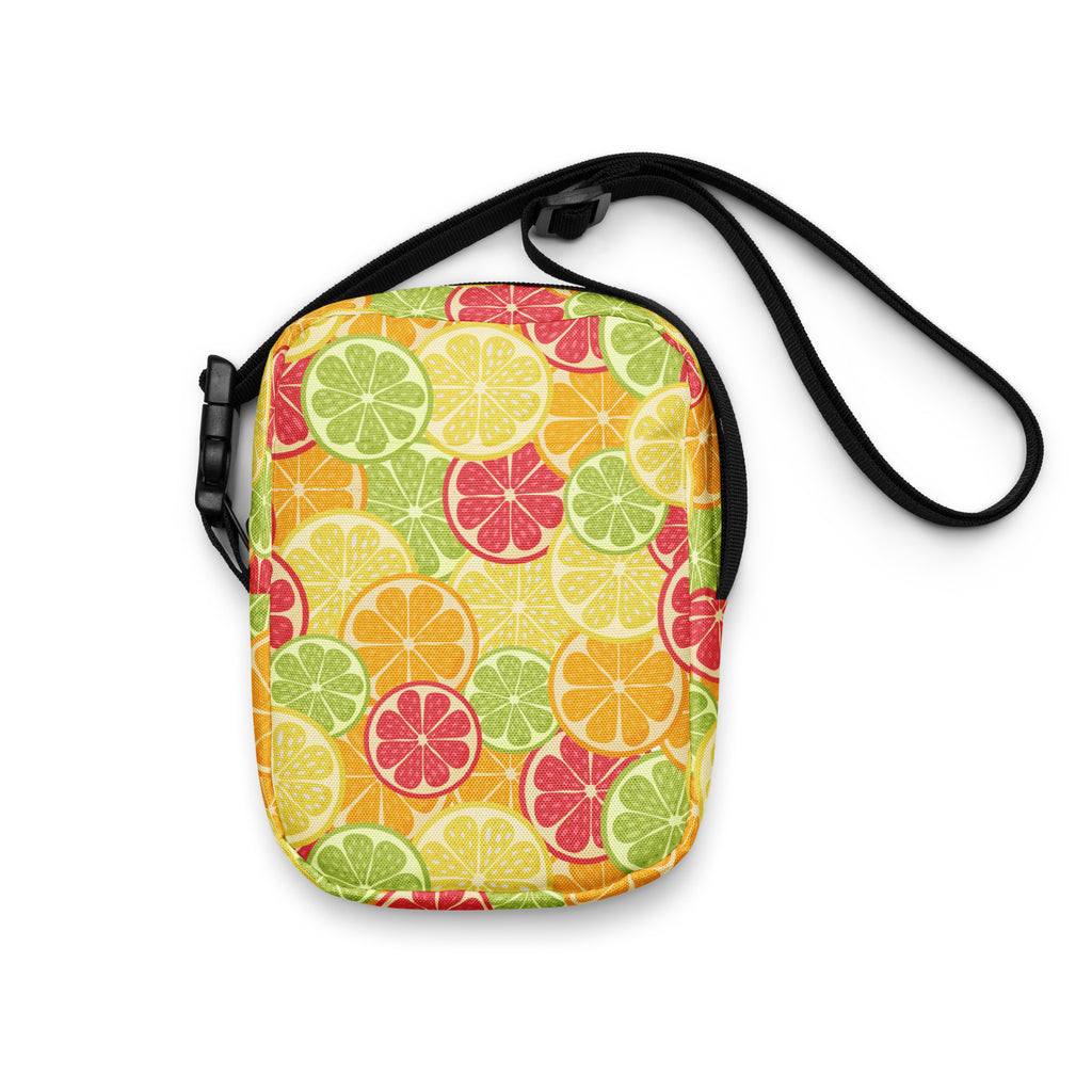Citrus Fruit Slices Crossbody Bag – Water Resistant Mini Purse With Adjustable Strap & Pockets