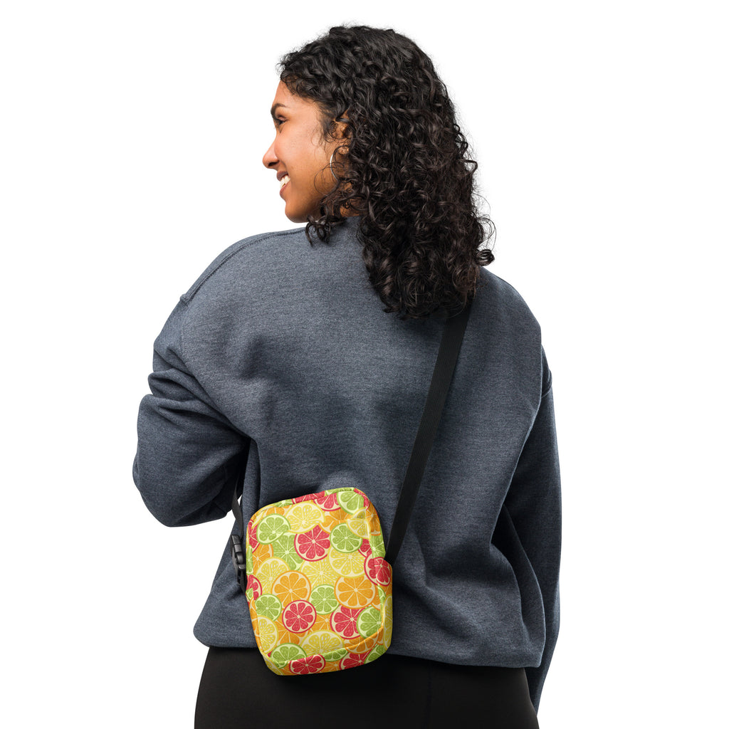 Citrus Fruit Slices Crossbody Bag – Water Resistant Mini Purse With Adjustable Strap & Pockets