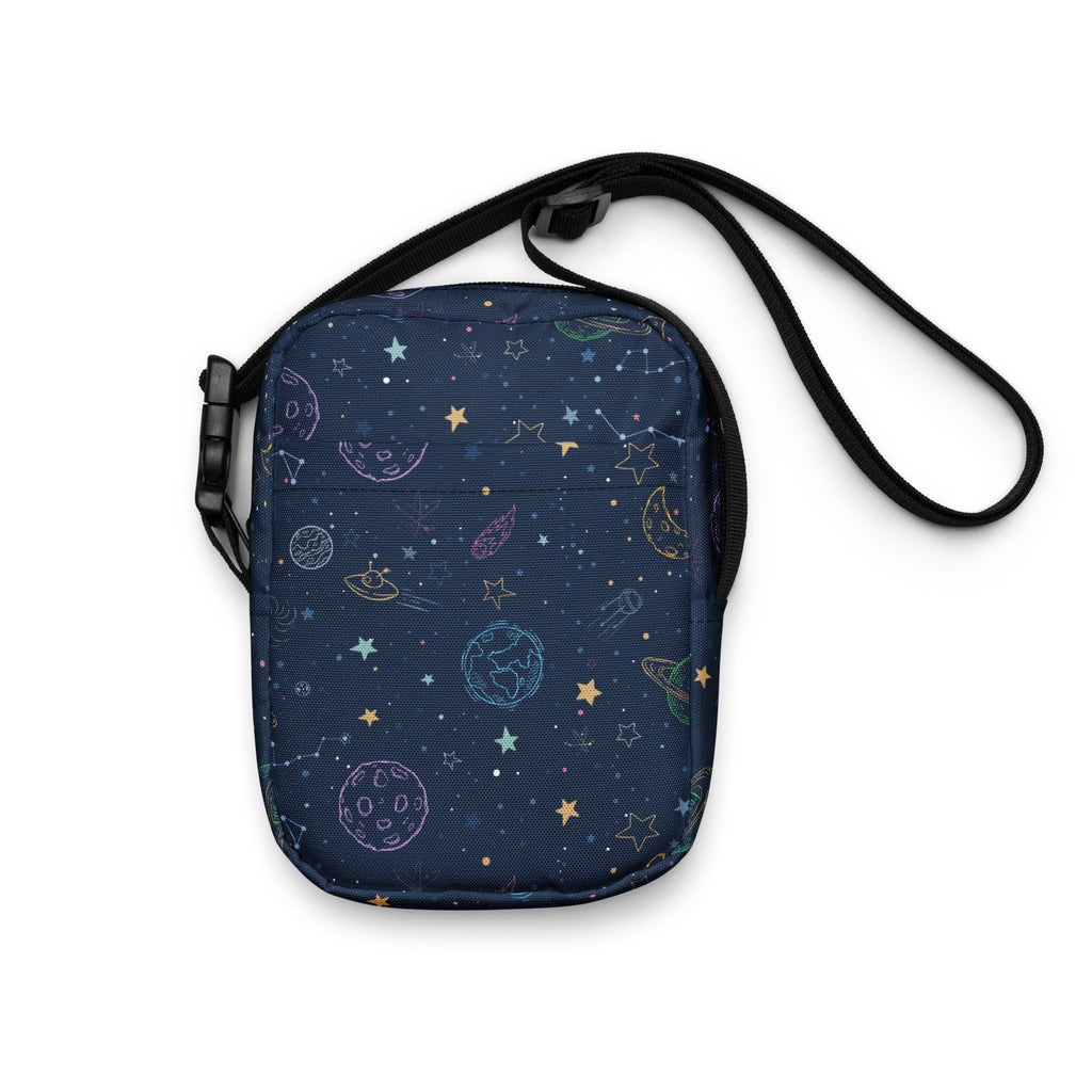 Outer Space Galaxy Crossbody Bag – Water Resistant Mini Purse With Adjustable Strap & Pocket
