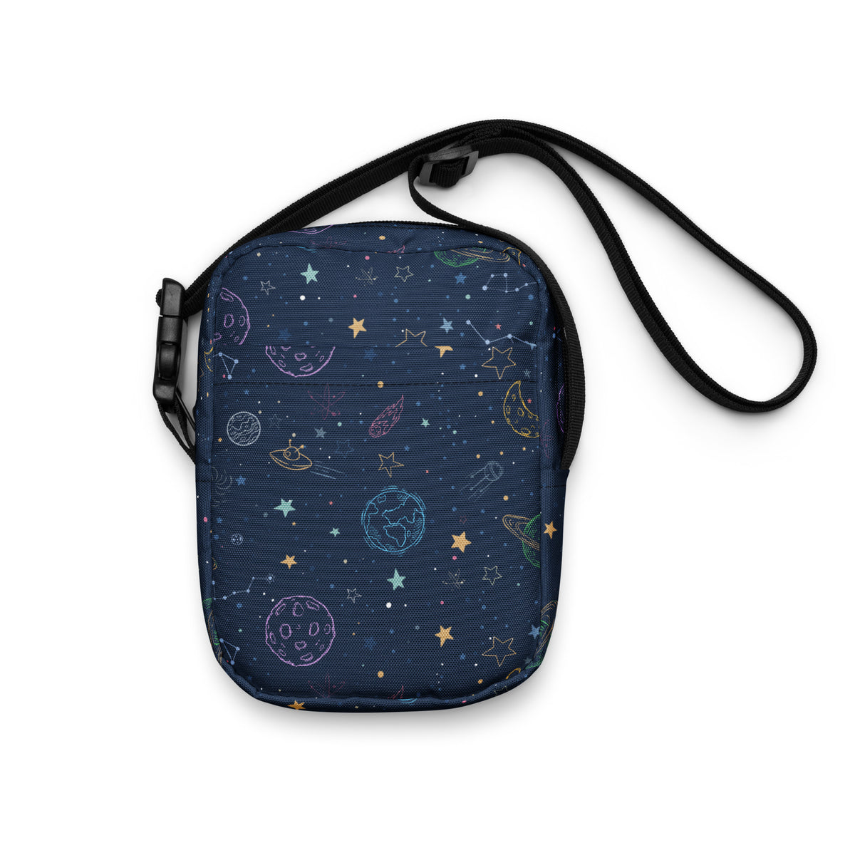 Outer Space Galaxy Crossbody Bag – Water Resistant Mini Purse With Adjustable Strap & Pocket