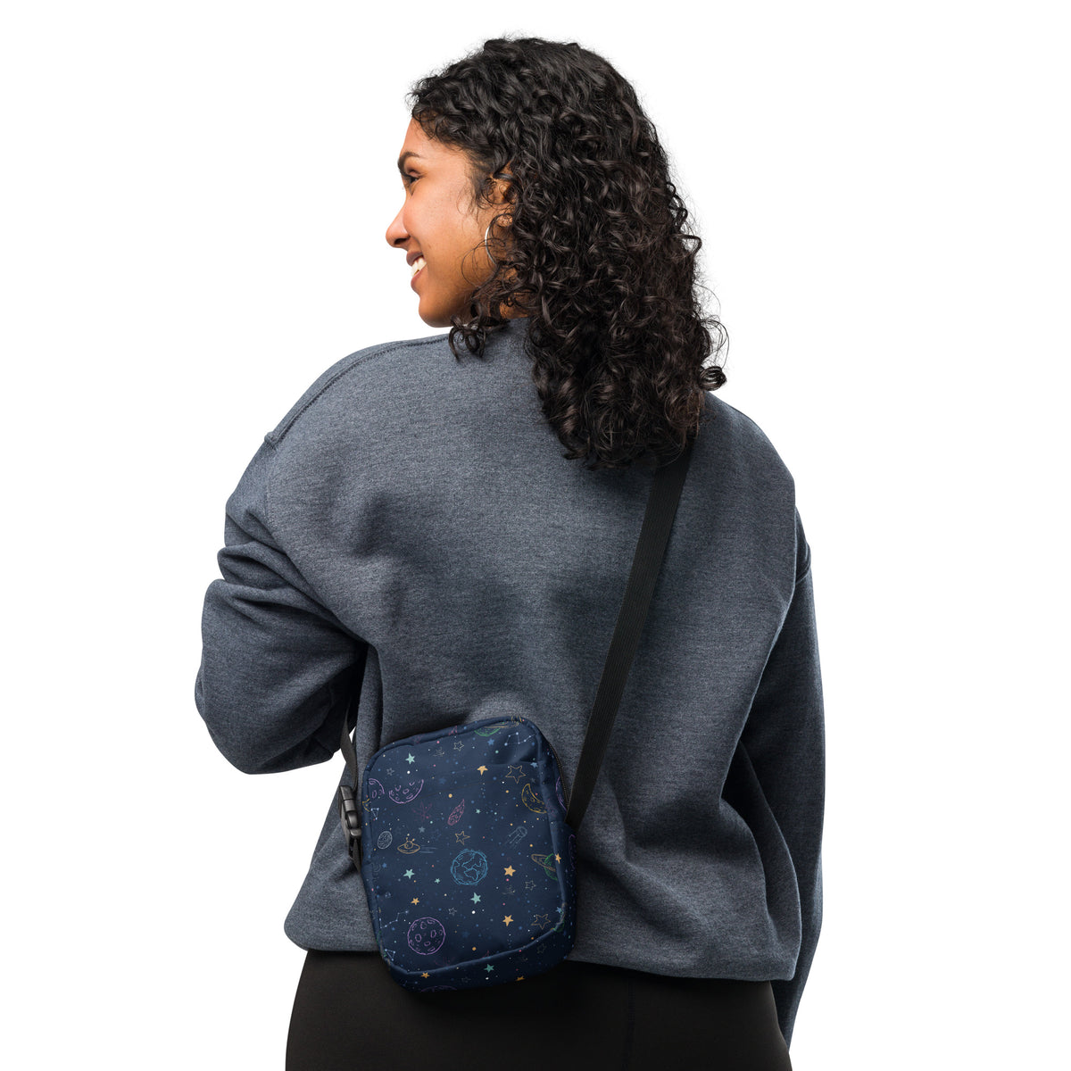 Outer Space Galaxy Crossbody Bag – Water Resistant Mini Purse With Adjustable Strap & Pocket