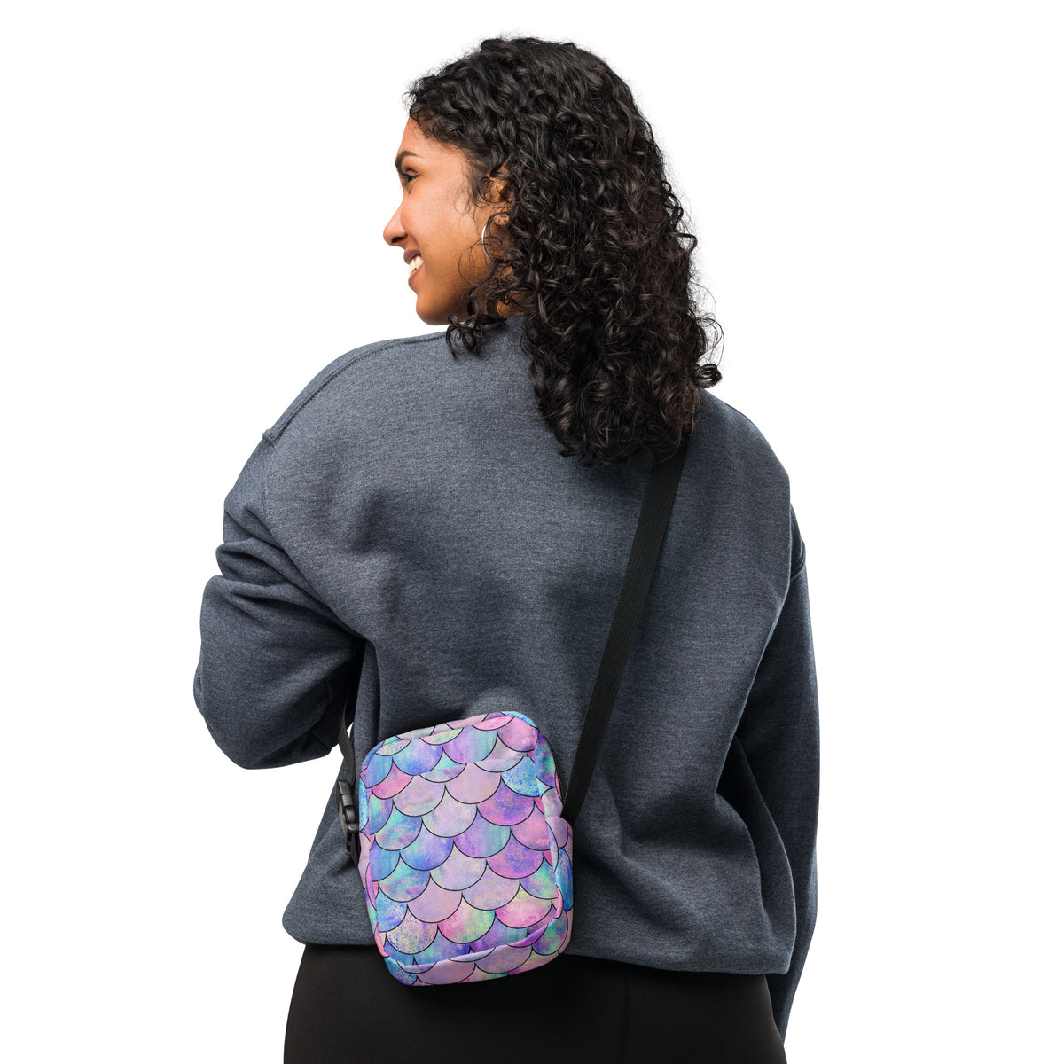 Pastel Mermaid Crossbody Bag – Water Resistant Mini Purse With Adjustable Strap & Pockets
