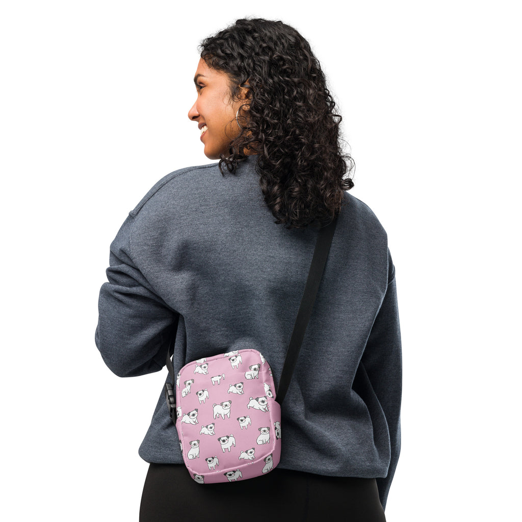 Pink Pug Crossbody Bag – Water Resistant Mini Purse With Adjustable Strap & Pockets