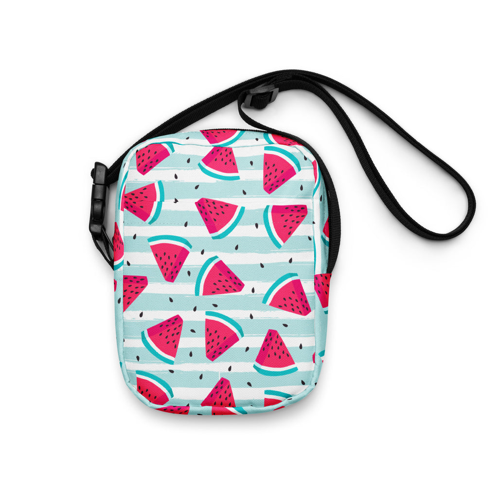 Watermelon Stripe Crossbody Bag – Water Resistant Mini Purse With Adjustable Strap & Pockets