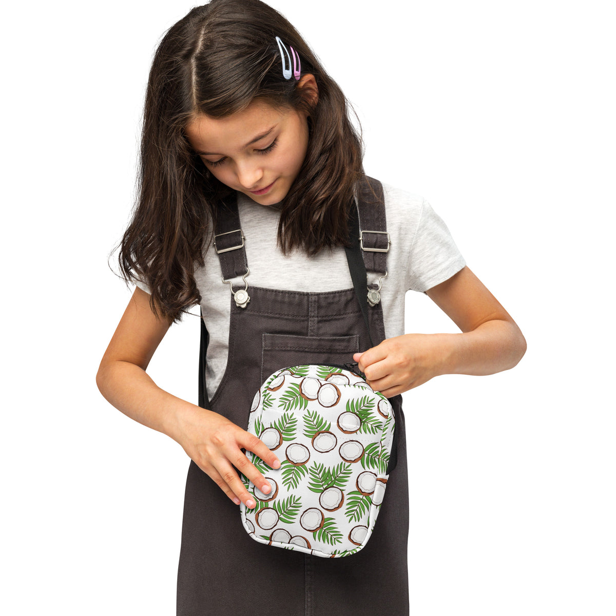 Girls Coconut Crossbody Bag – Water Resistant Mini Purse With Adjustable Strap & Pockets
