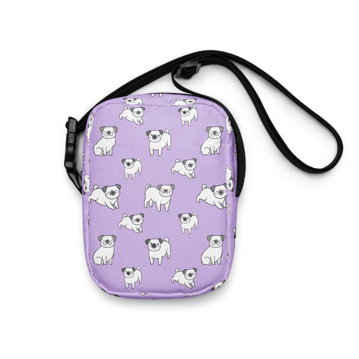 Pink Pug Crossbody Bag – Water Resistant Mini Purse With Adjustable Strap & Pockets