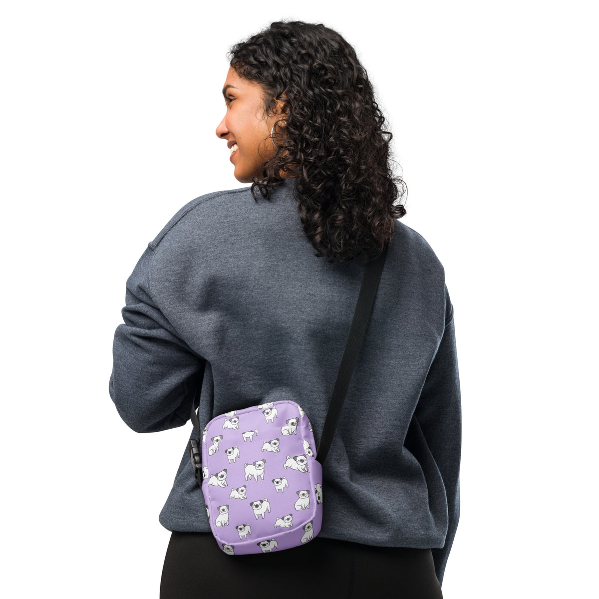 Pink Pug Crossbody Bag – Water Resistant Mini Purse With Adjustable Strap & Pockets