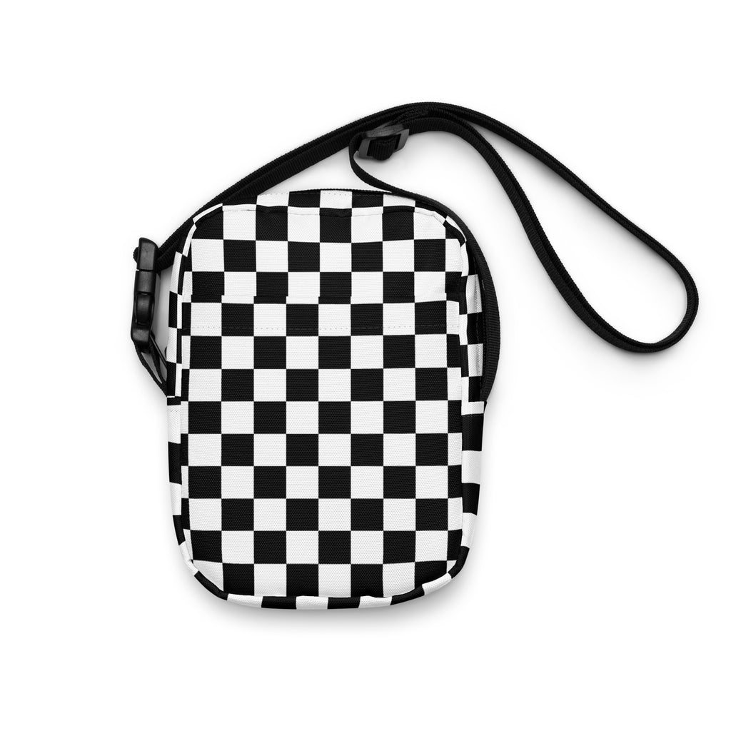 Checkered Crossbody Bag – Water Resistant Mini Purse With Adjustable Strap & Pockets