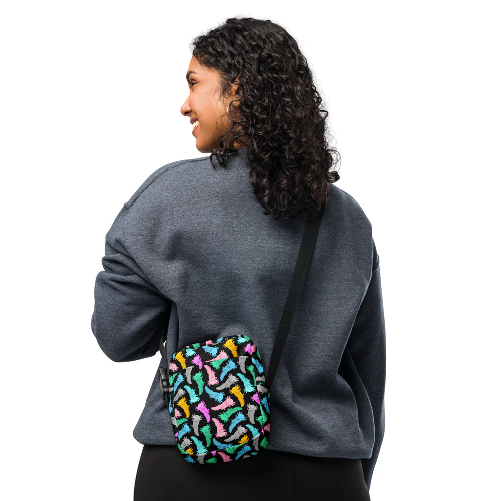 Colorful Axolotl Crossbody Bag – Water Resistant Mini Purse With Adjustable Strap & Pockets