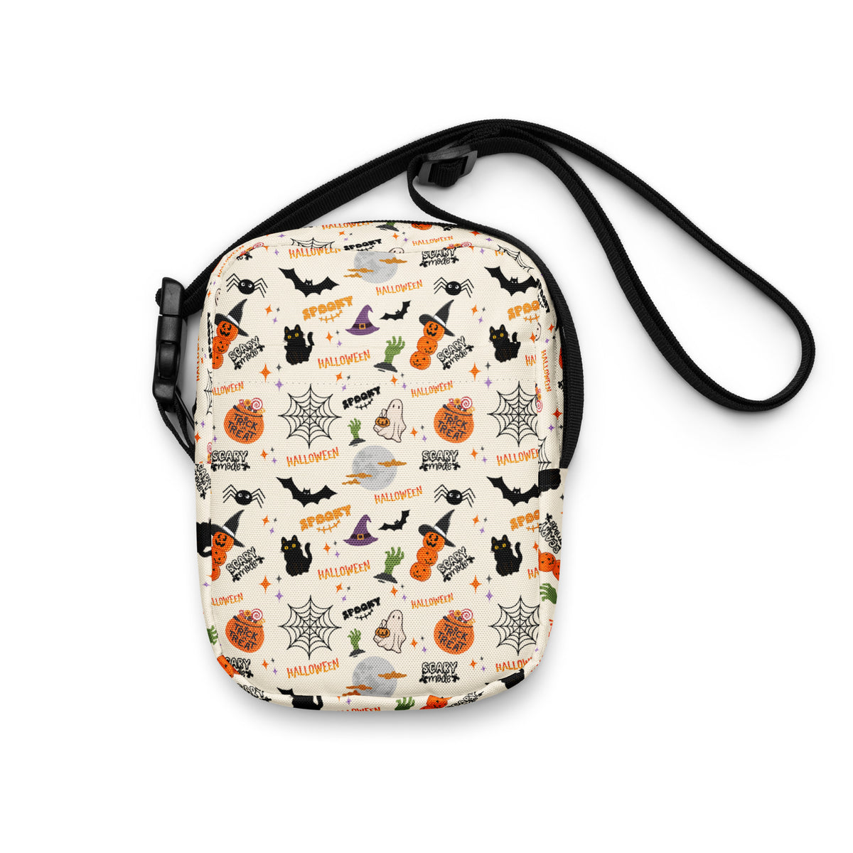 Girls Halloween Icons Crossbody Bag – Water Resistant Mini Purse With Adjustable Strap & Pockets