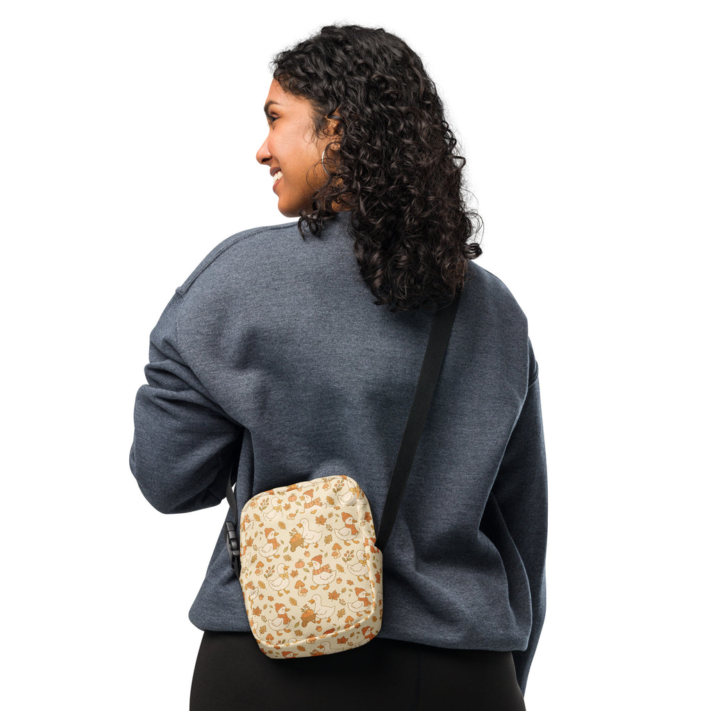 Fall Goose Crossbody Bag – Water Resistant Mini Purse With Adjustable Strap & Pockets