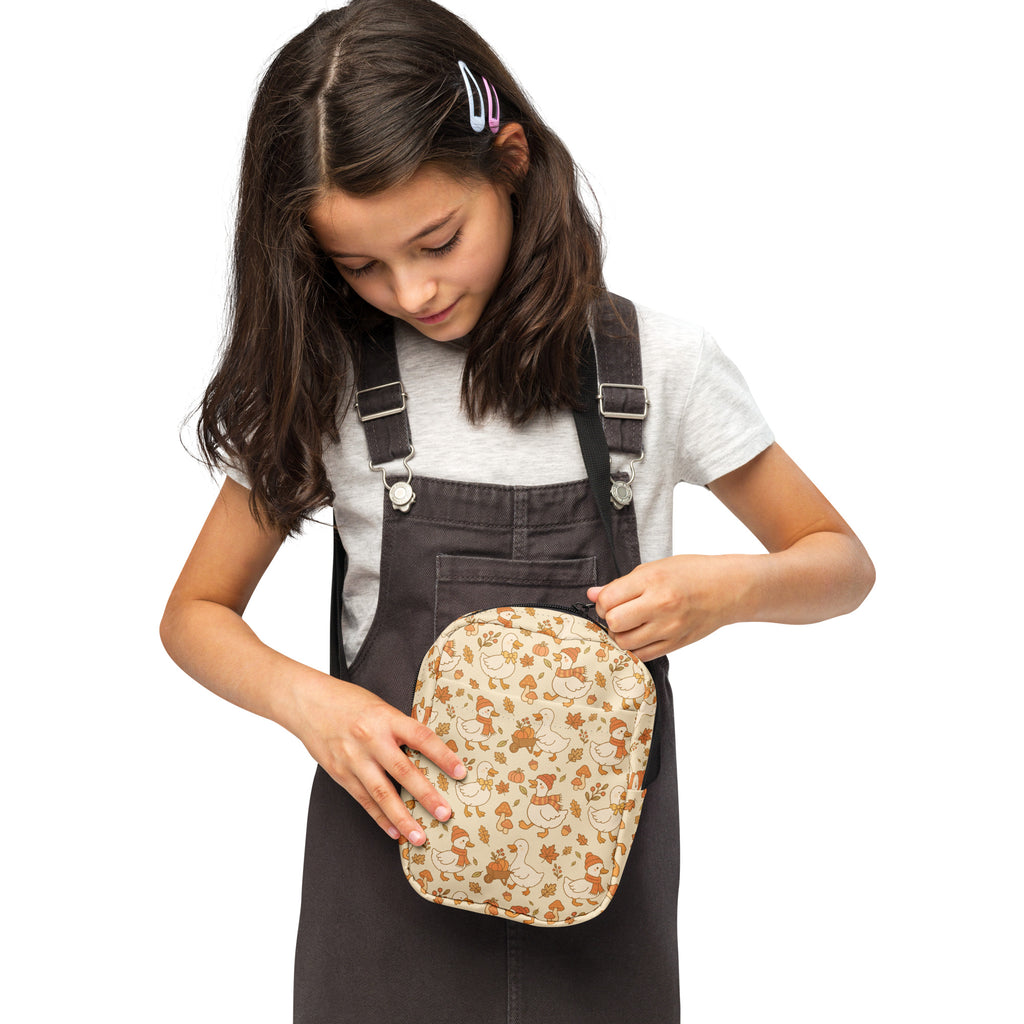 Girls Fall Goose Crossbody Bag – Water Resistant Mini Purse With Adjustable Strap & Pockets