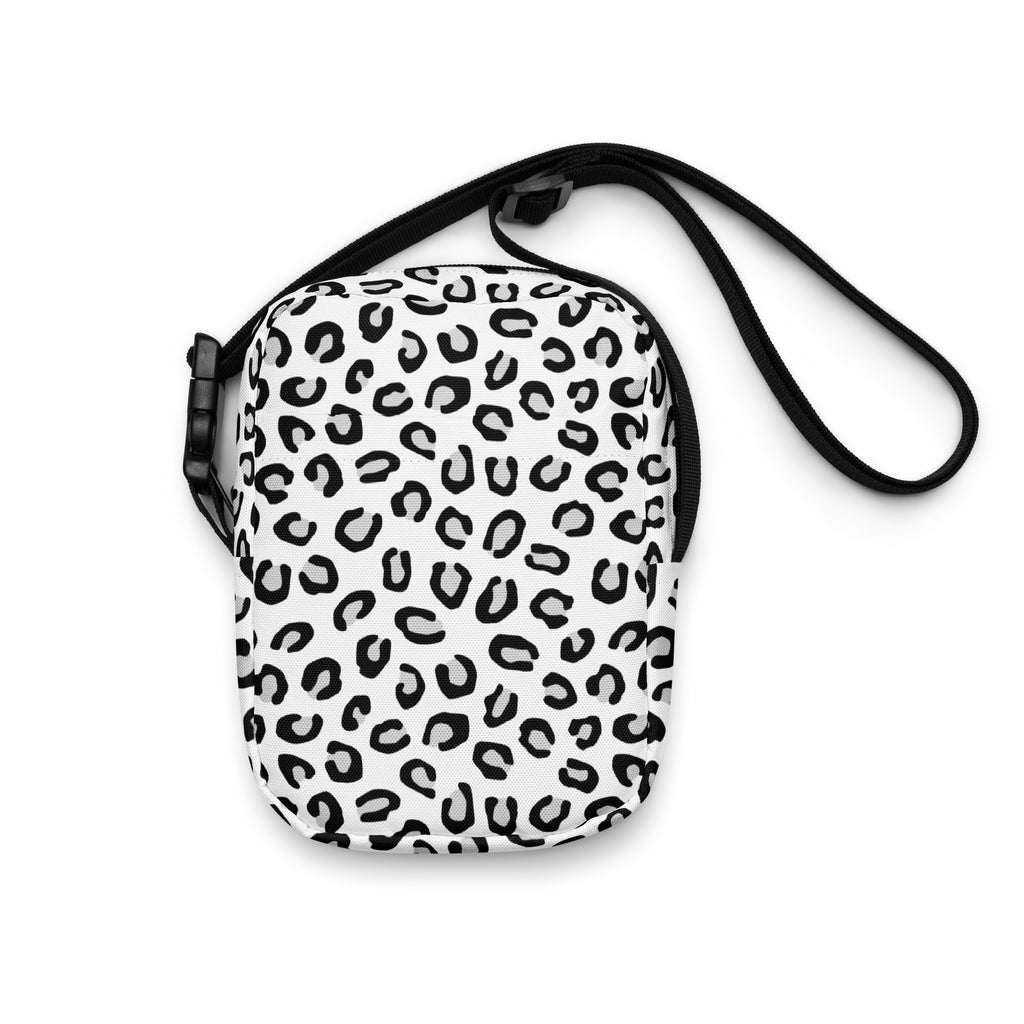 Girls Black & White Leopard Crossbody Bag – Water Resistant Mini Purse With Adjustable Strap & Pockets