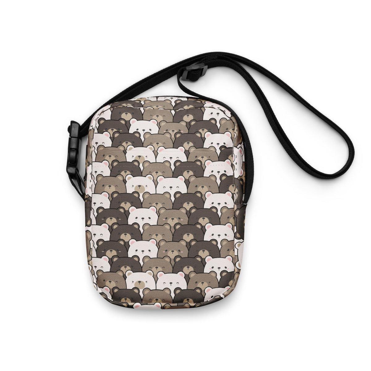 Bear Face Crossbody Bag – Water Resistant Mini Purse With Adjustable Strap & Pockets