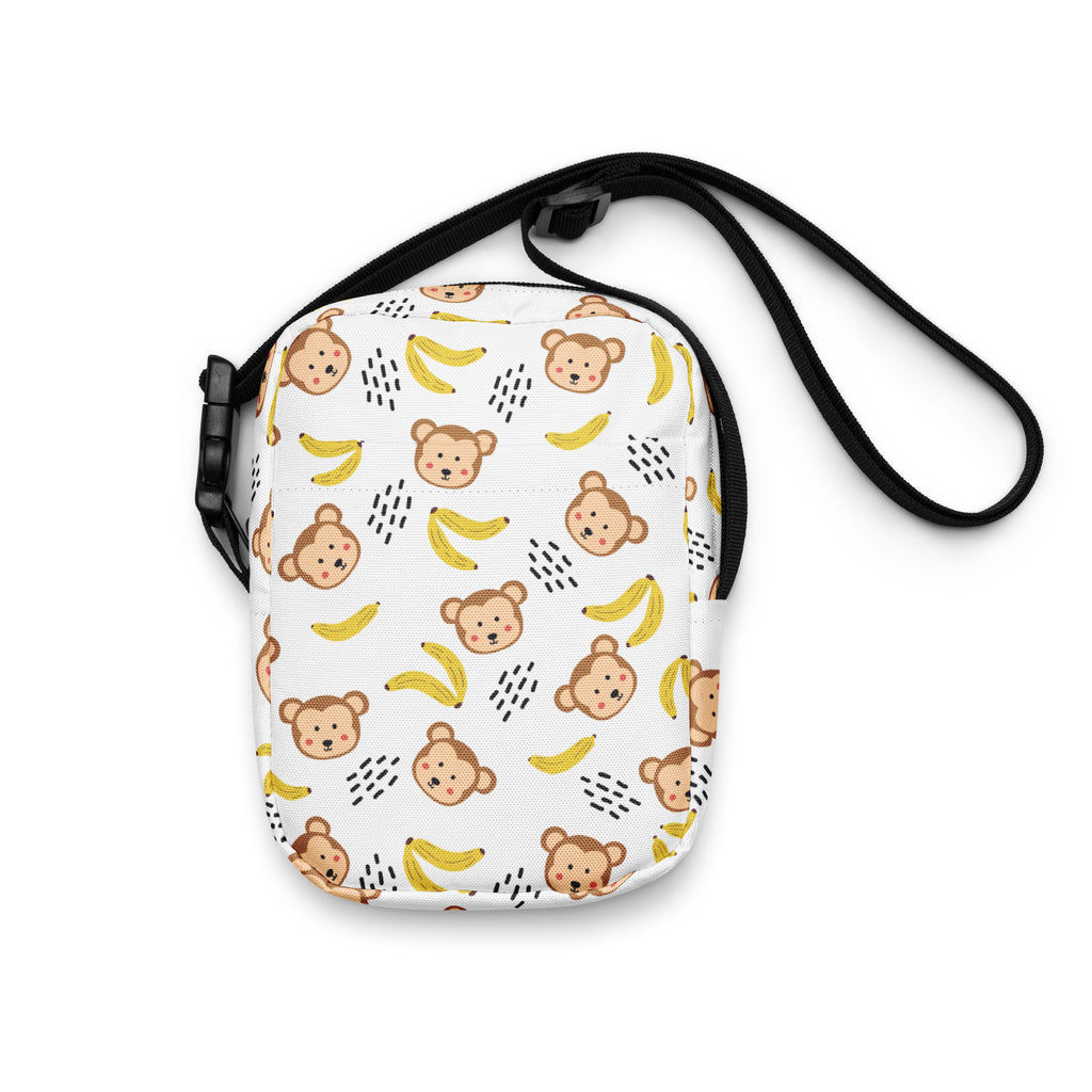 Girls Monkey Banana Crossbody Bag – Water Resistant Mini Purse With Adjustable Strap & Pockets