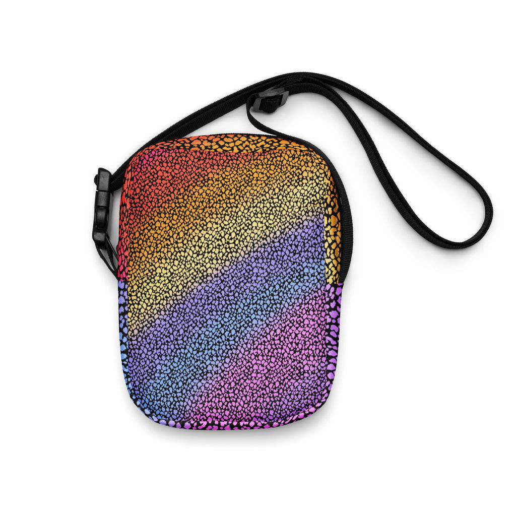 Rainbow Leopard Print Crossbody Bag – Water Resistant Mini Purse With Adjustable Strap & Pockets