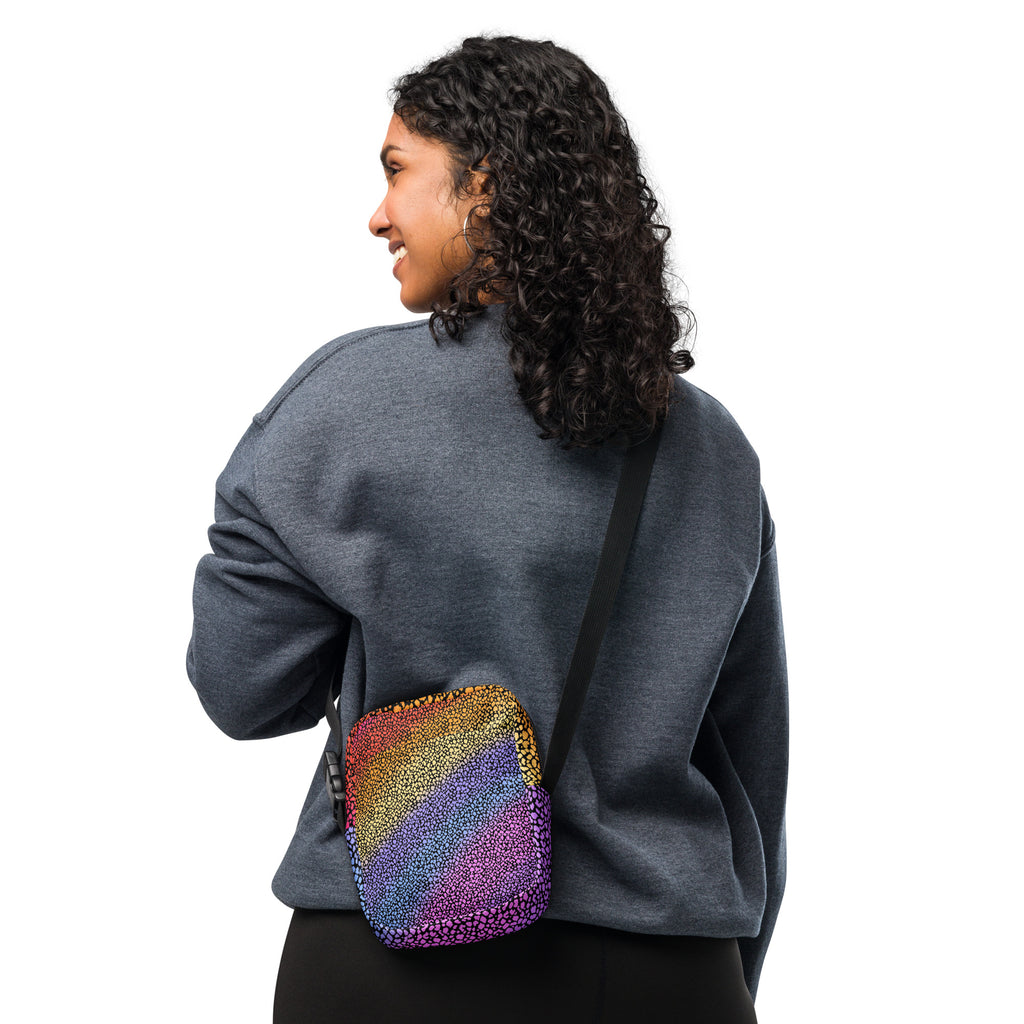 Rainbow Leopard Print Crossbody Bag – Water Resistant Mini Purse With Adjustable Strap & Pockets