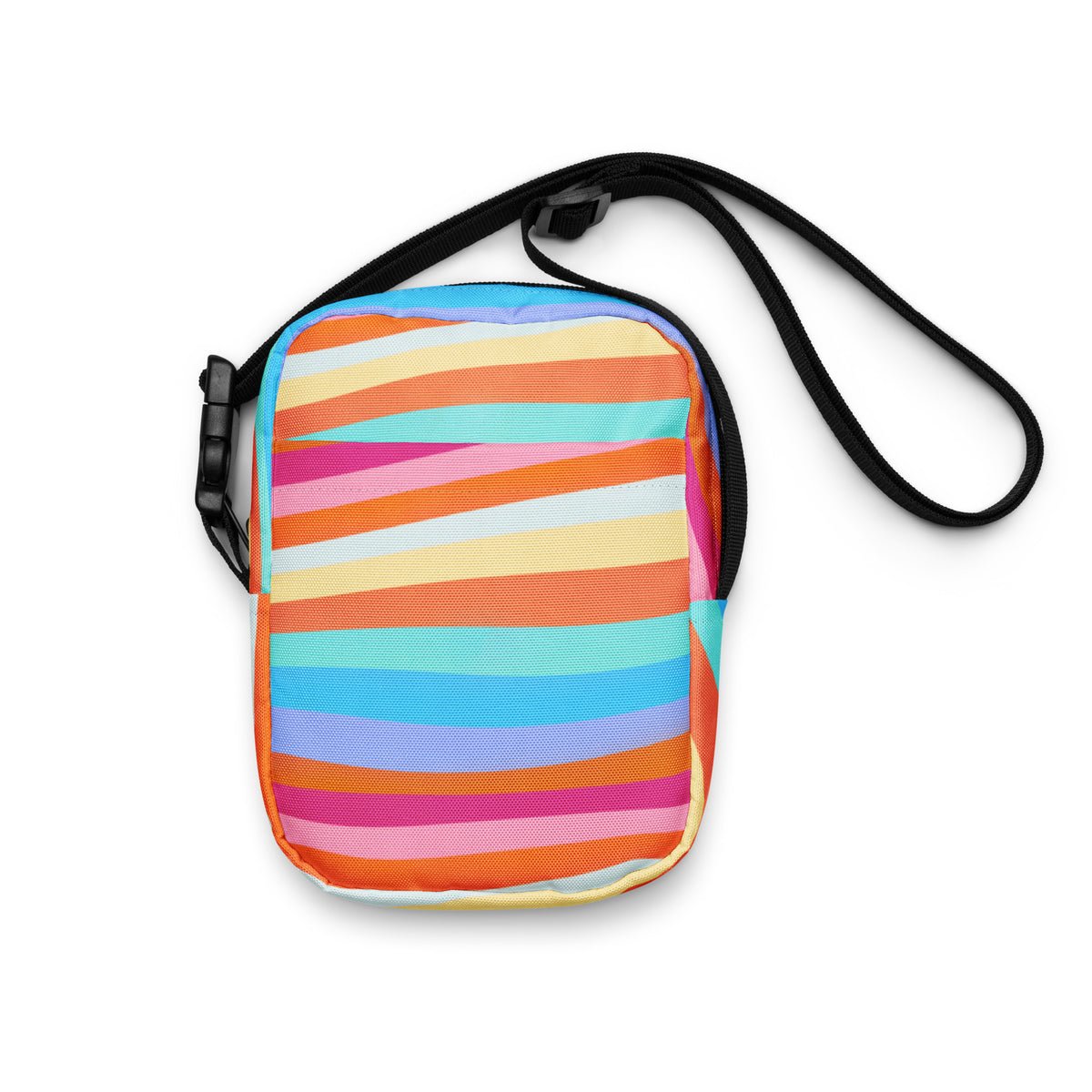 Colorful Sand Striped Crossbody Bag – Water Resistant Mini Purse With Adjustable Strap & Pockets