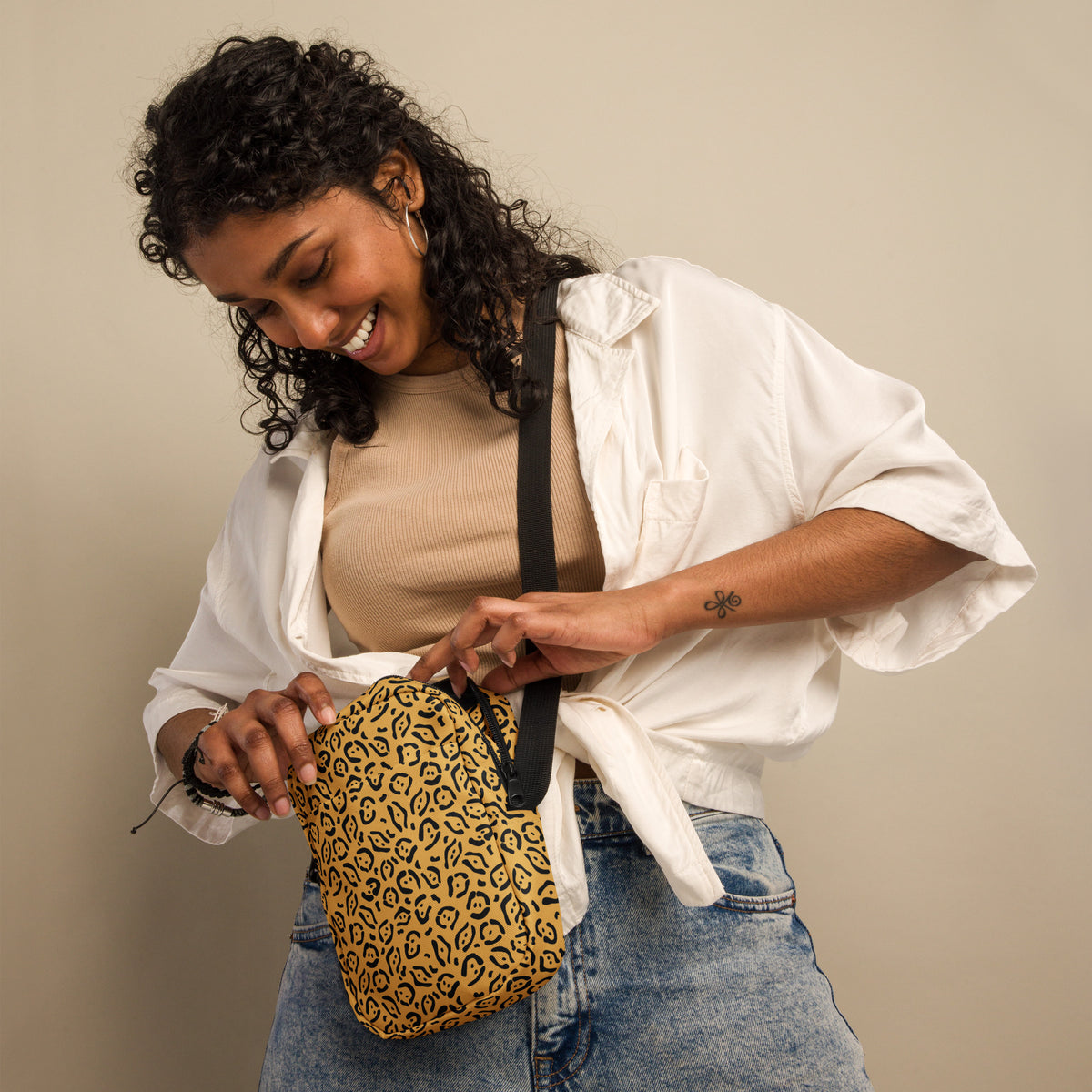 Golden Orange Crossbody Bag – Water Resistant Mini Purse With Adjustable Strap & Pockets