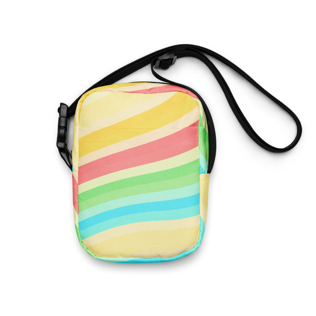 Girls Summer Beach Stripe Crossbody Bag – Water Resistant Mini Purse With Adjustable Strap & Pockets