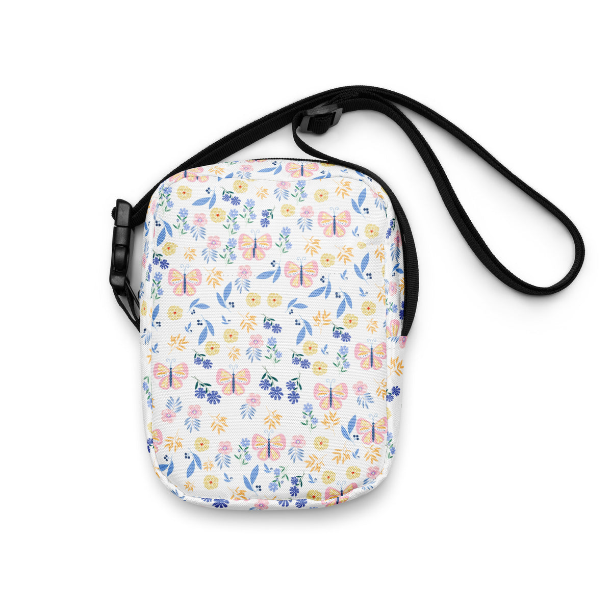 Butterfly Floral Crossbody Bag – Water Resistant Mini Purse With Adjustable Strap & Pockets