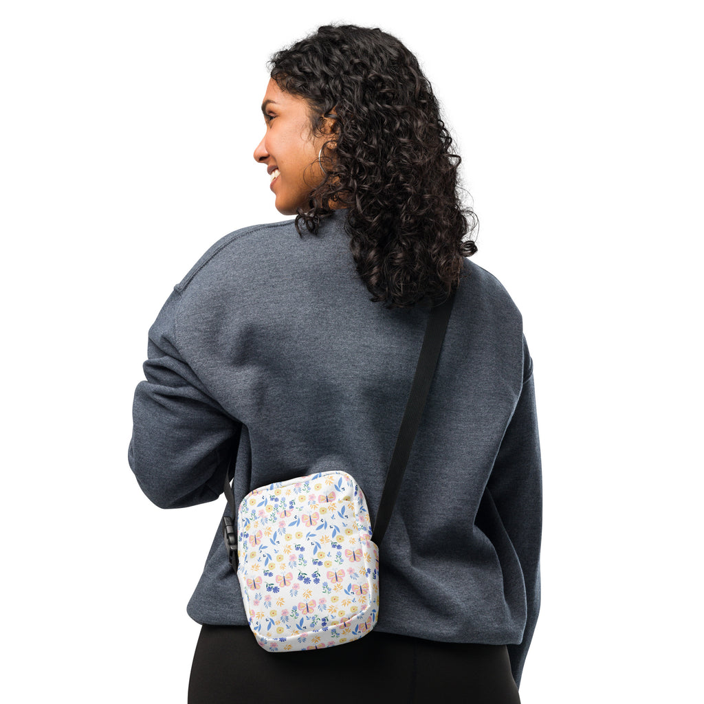 Butterfly Floral Crossbody Bag – Water Resistant Mini Purse With Adjustable Strap & Pockets
