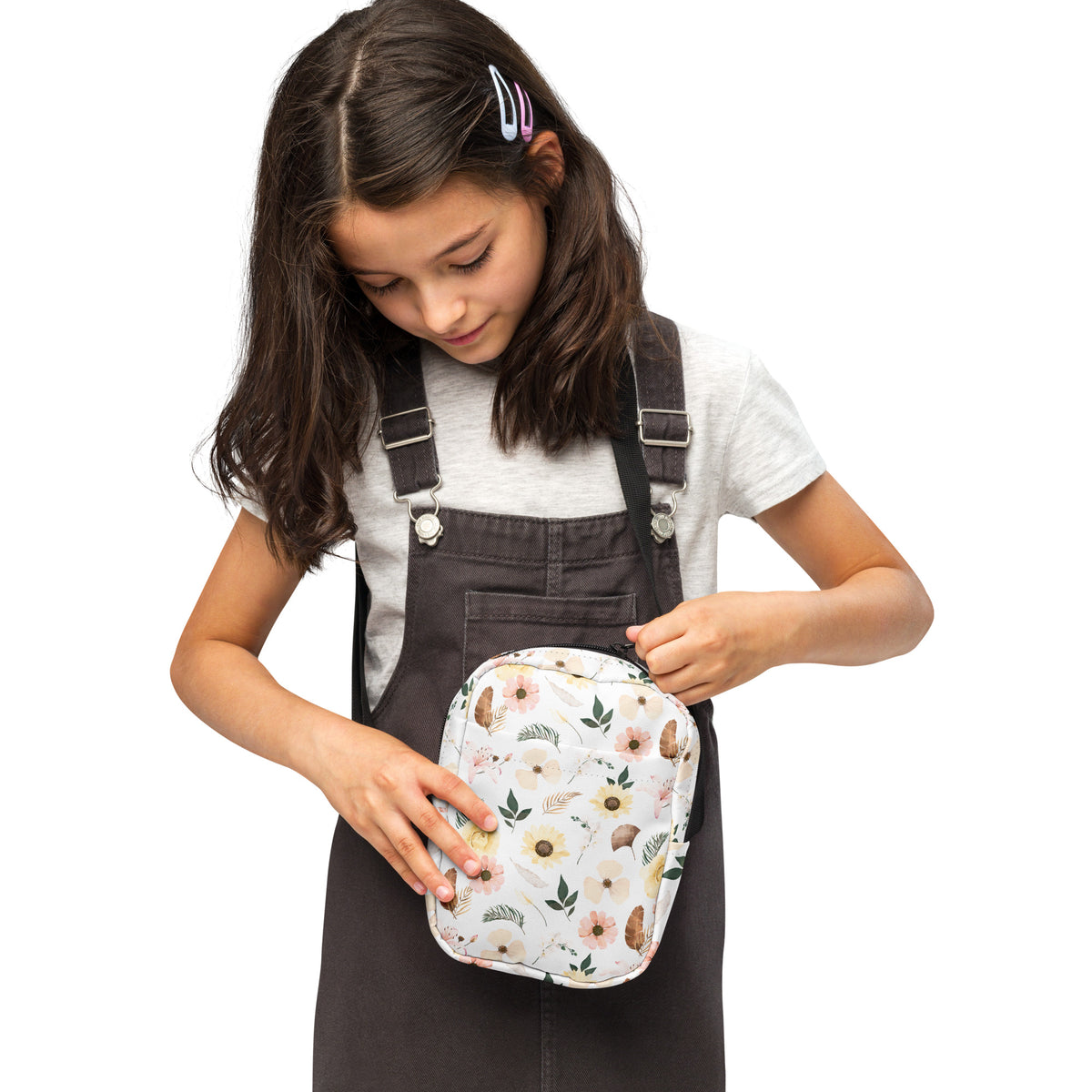 Girls Boho Floral Crossbody Bag – Water Resistant Mini Purse With Adjustable Strap & Pockets