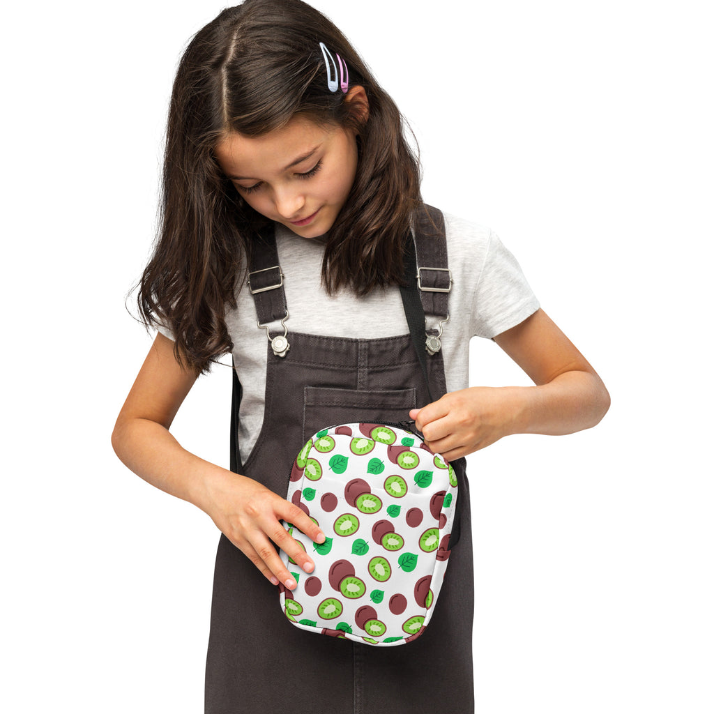 Girls Kiwi Fruit Crossbody Bag – Water Resistant Mini Purse With Adjustable Strap & Pockets