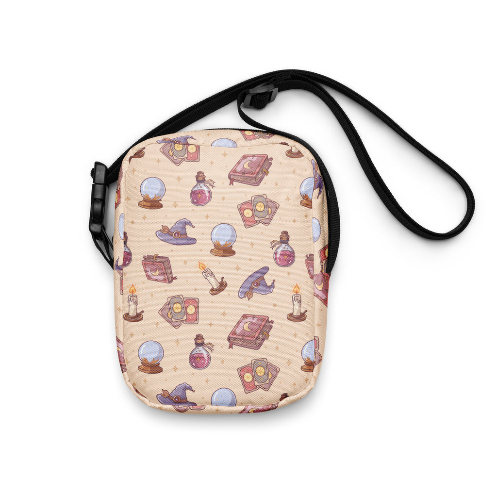 Witchy Magic Halloween Crossbody Bag – Water Resistant Mini Purse With Adjustable Strap & Pockets
