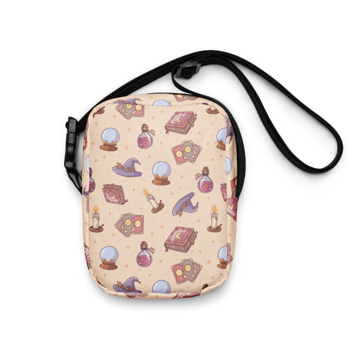 Witchy Magic Halloween Crossbody Bag – Water Resistant Mini Purse With Adjustable Strap & Pockets