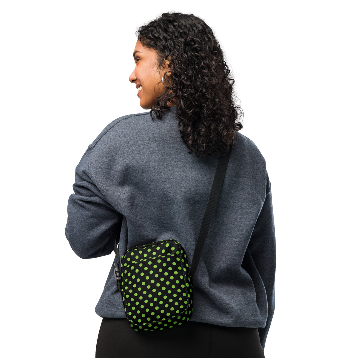 Green Polka Dot Halloween Crossbody Bag – Water Resistant Mini Purse With Adjustable Strap & Pockets