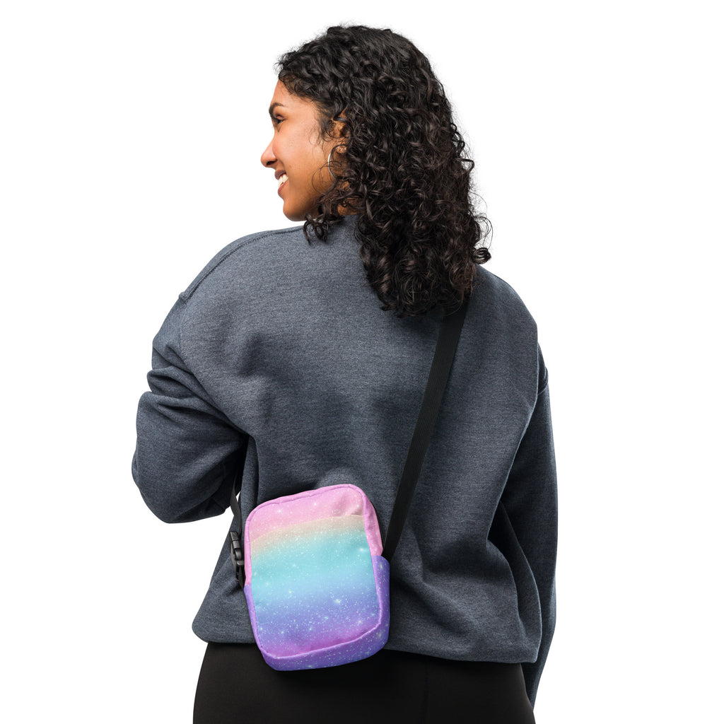 Faux Sparkle Effect Crossbody Bag – Water Resistant Mini Purse With Adjustable Strap & Pockets