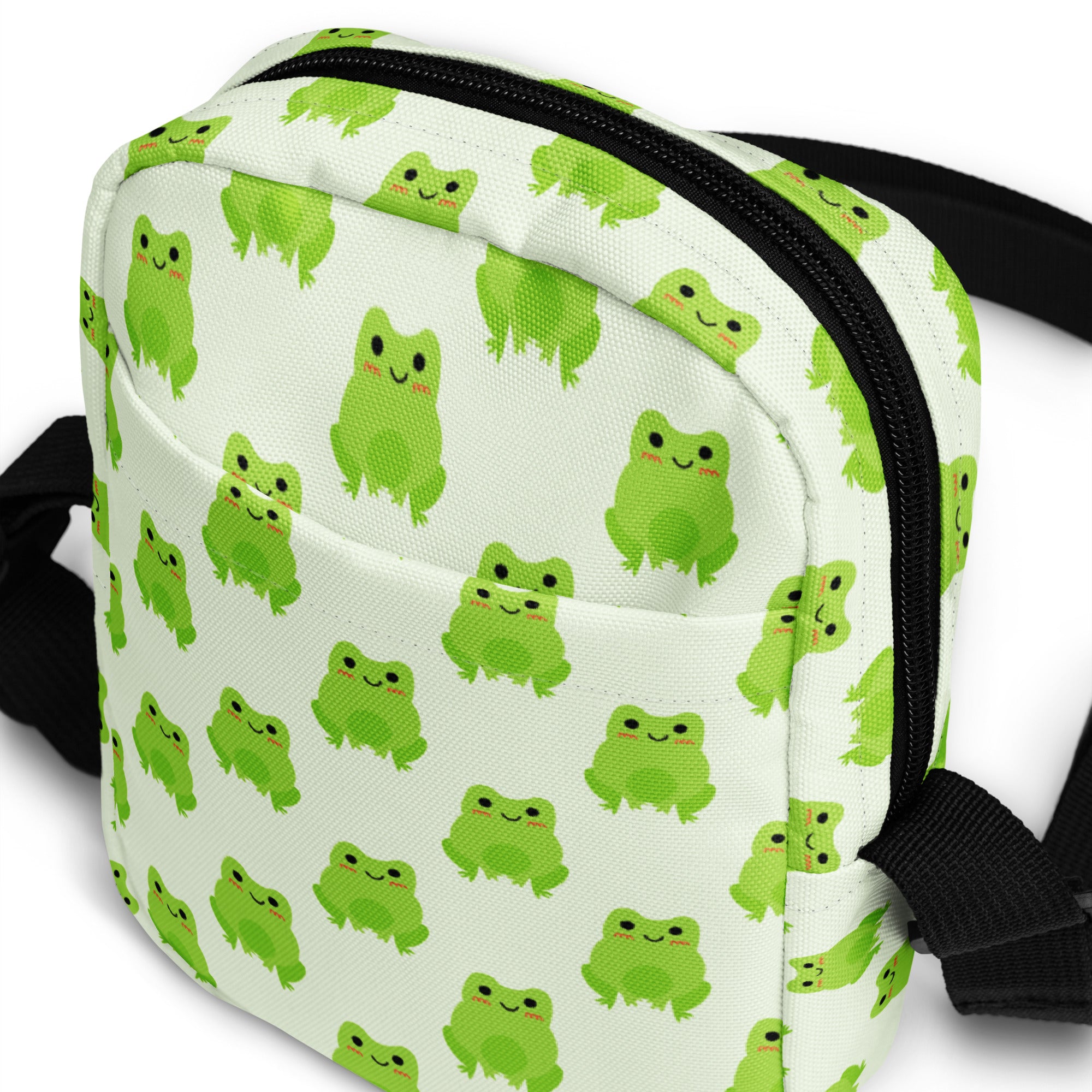 Girls Green Frog Crossbody Purse