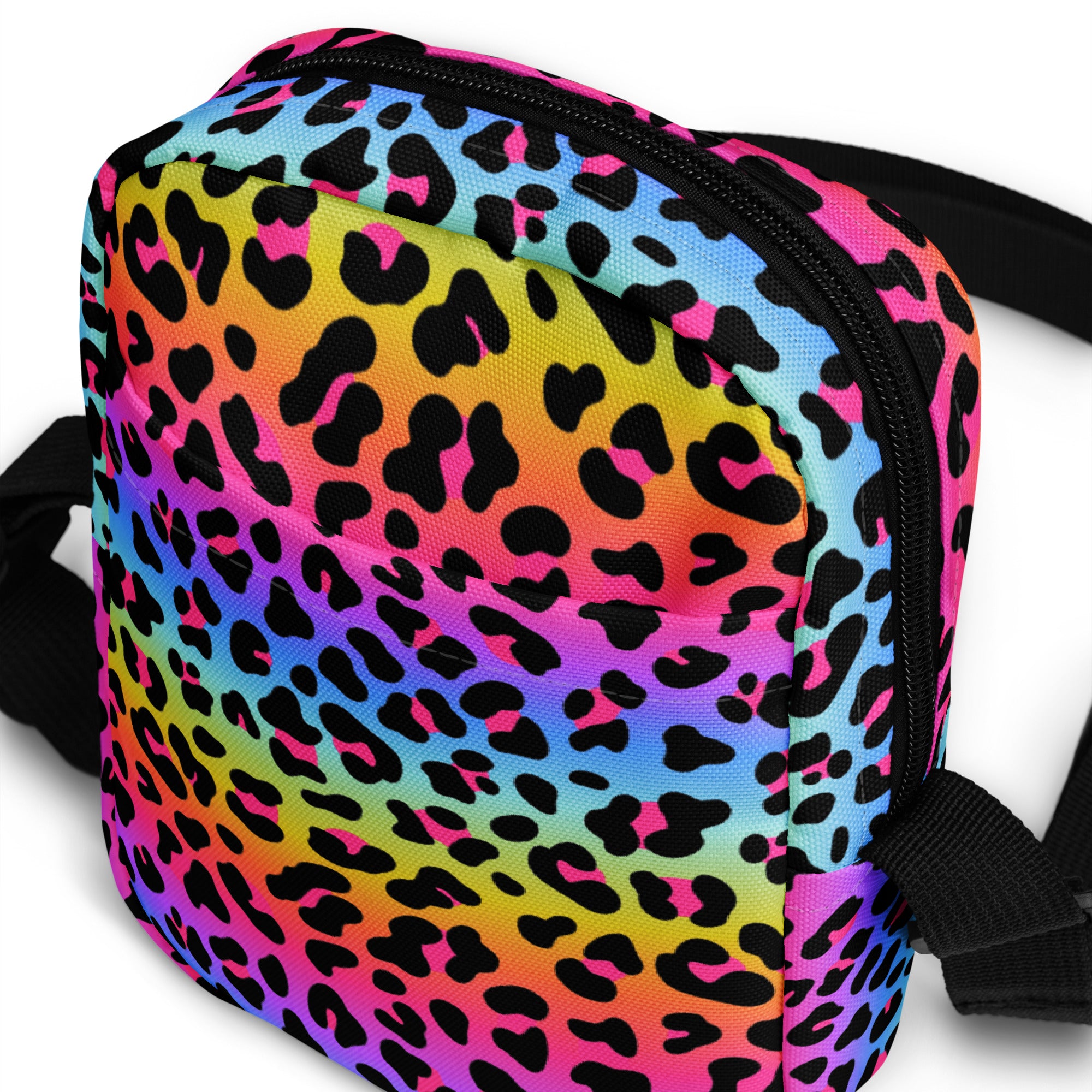 Girls Rainbow Leopard Crossbody Purse