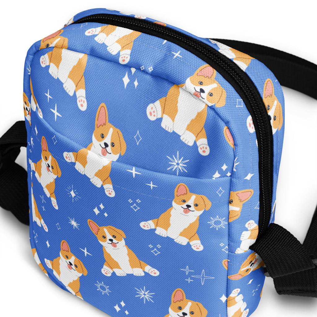 Girls Blue Corgi Crossbody Purse