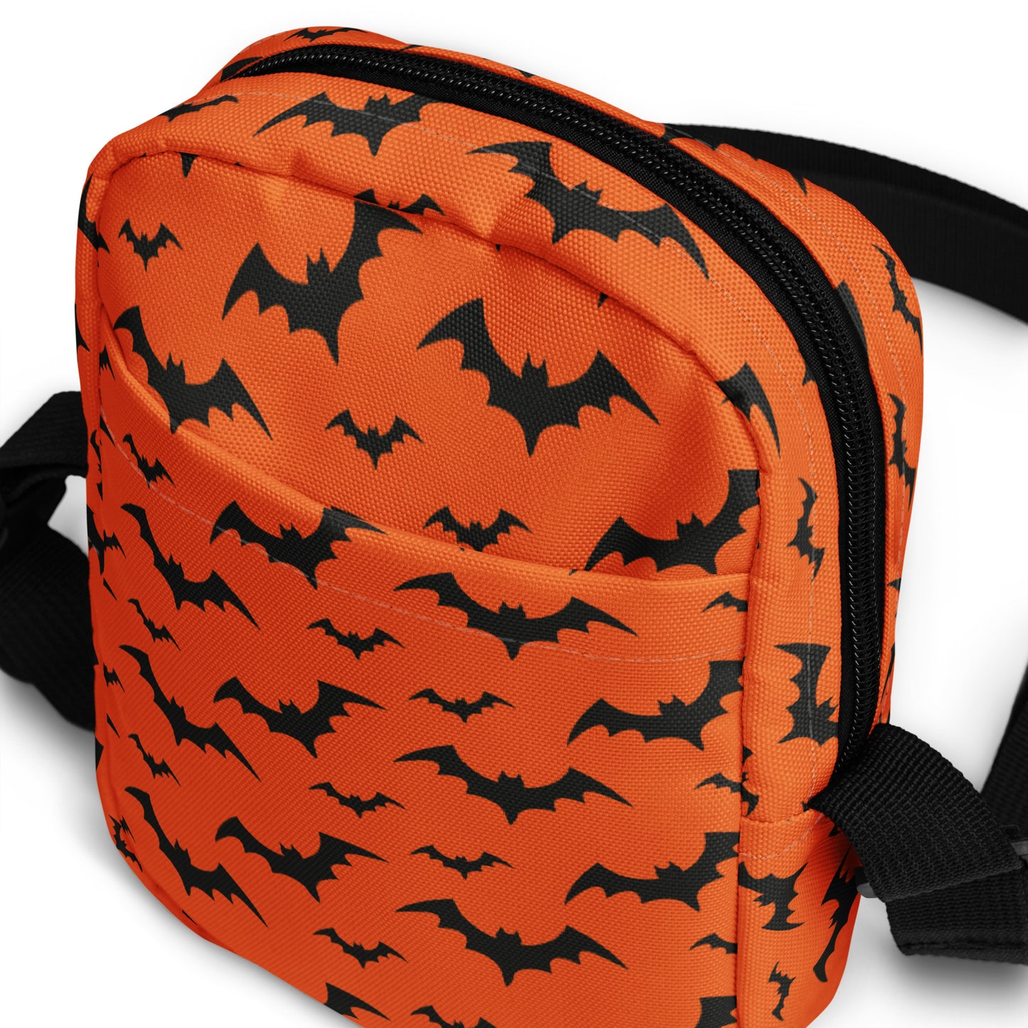 Kids Orange Bats Halloween Crossbody Purse