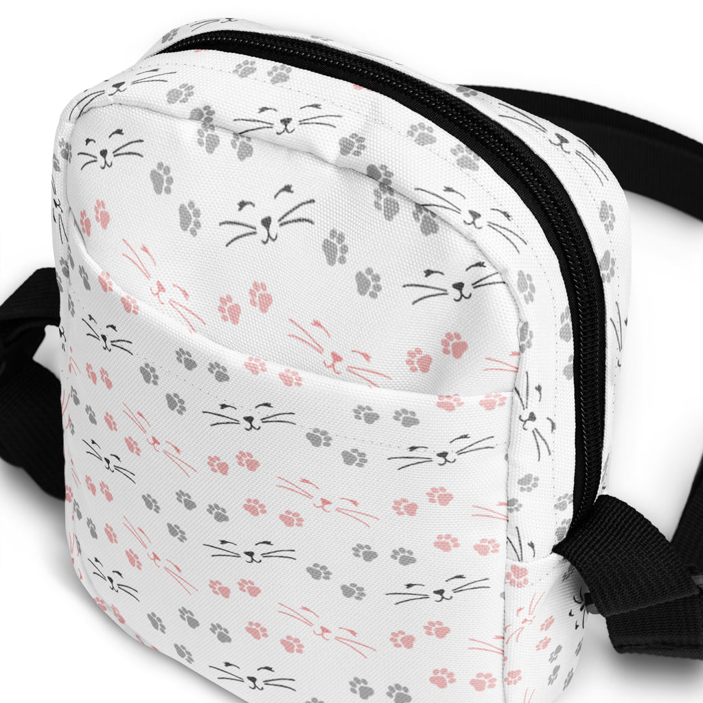 Cats & Whiskers Crossbody Bag – Water Resistant Mini Purse With Adjustable Strap & Pockets