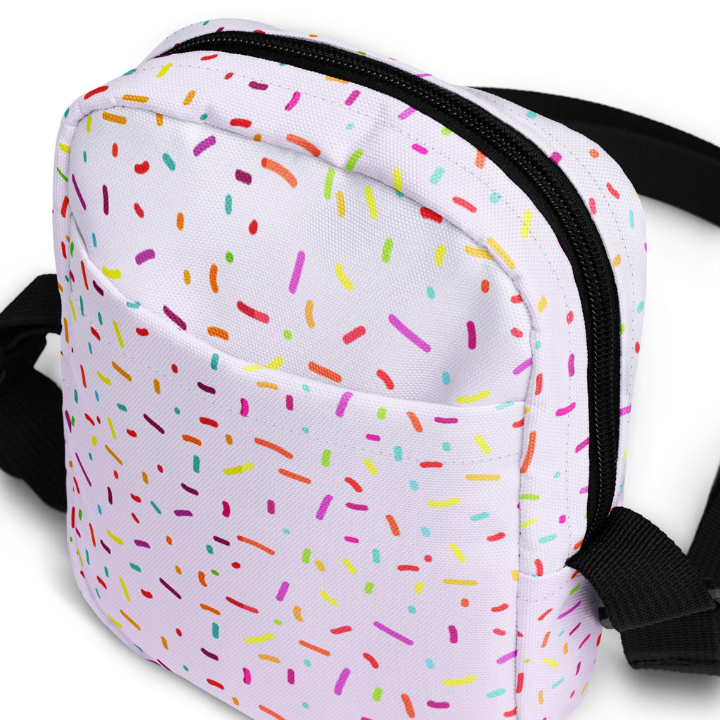 Girls Colorful Ice Cream Sprinkles Crossbody Bag – Water Resistant Mini Purse With Adjustable Strap & Pockets