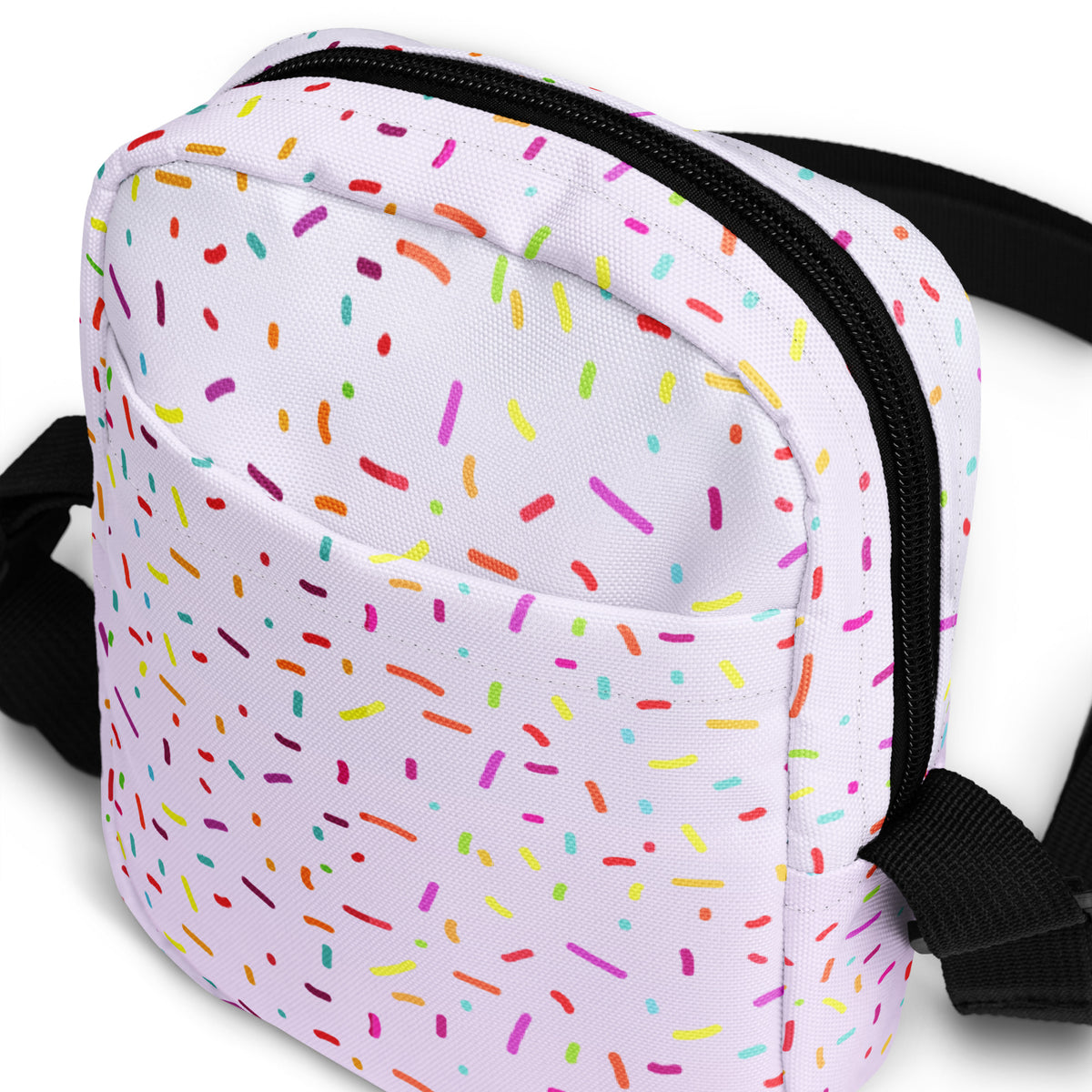 Girls Colorful Ice Cream Sprinkles Crossbody Bag – Water Resistant Mini Purse With Adjustable Strap & Pockets