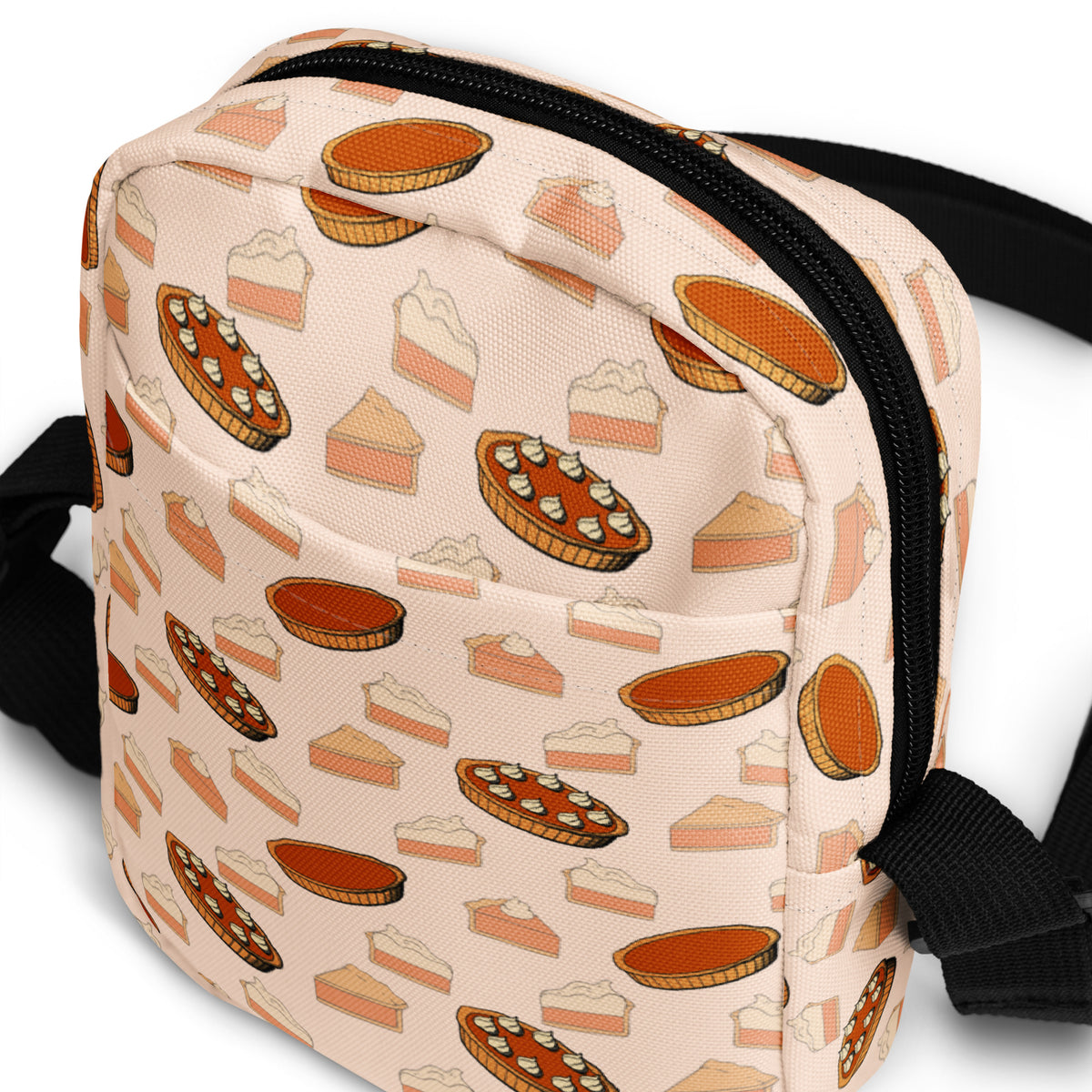 Pumpkin Pie Thanksgiving Crossbody Bag – Water Resistant Mini Purse With Adjustable Strap & Pockets