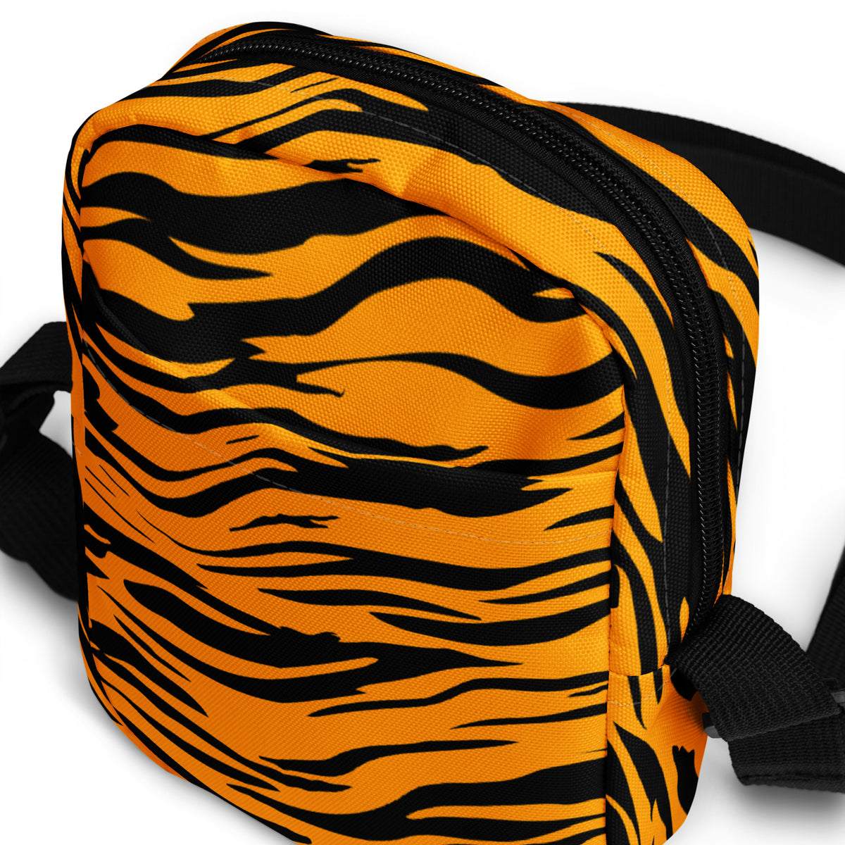 Tiger Print Crossbody Bag – Water Resistant Mini Purse With Adjustable Strap & Pockets