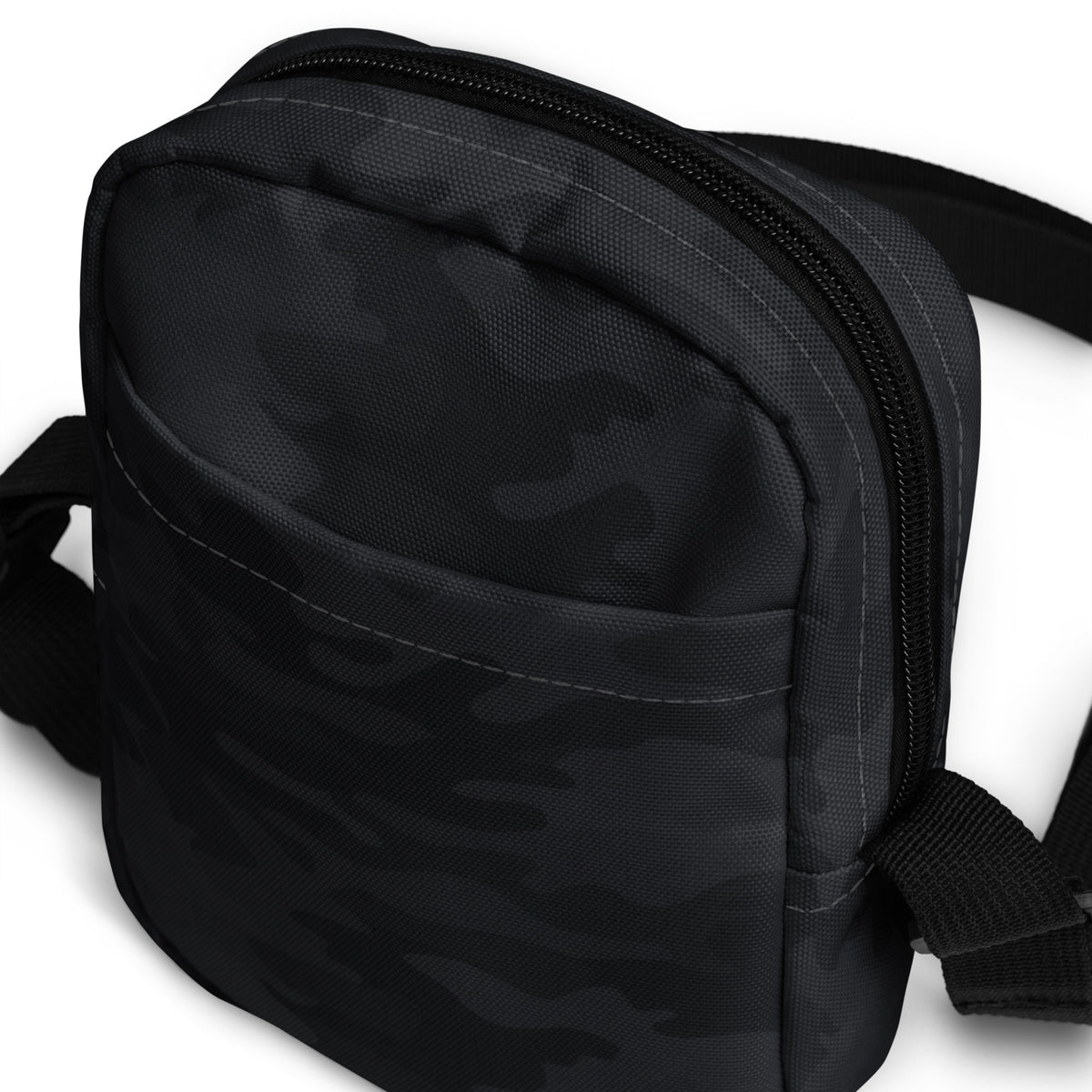 Black Camouflage Crossbody Bag – Water Resistant Mini Purse With Adjustable Strap & Pockets