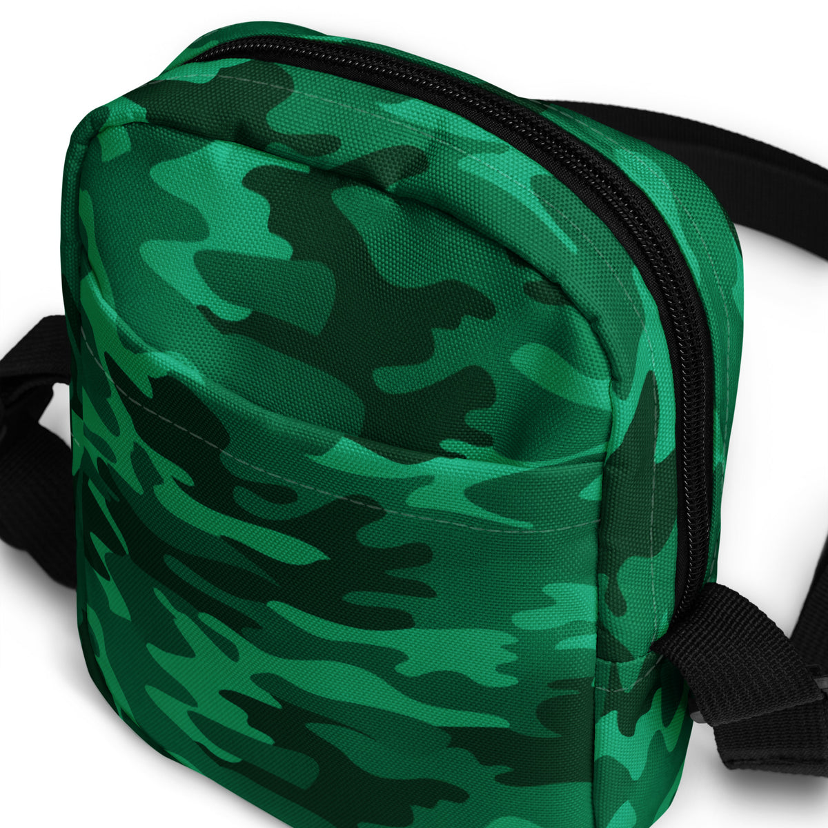 Green Camouflage Crossbody Bag – Water Resistant Mini Purse With Adjustable Strap & Pockets