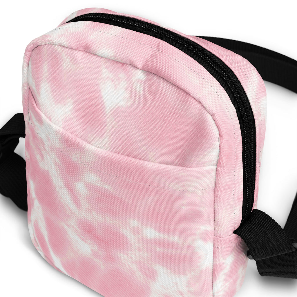 Pink Tie Dye Crossbody Bag – Water Resistant Mini Purse With Adjustable Strap & Pockets
