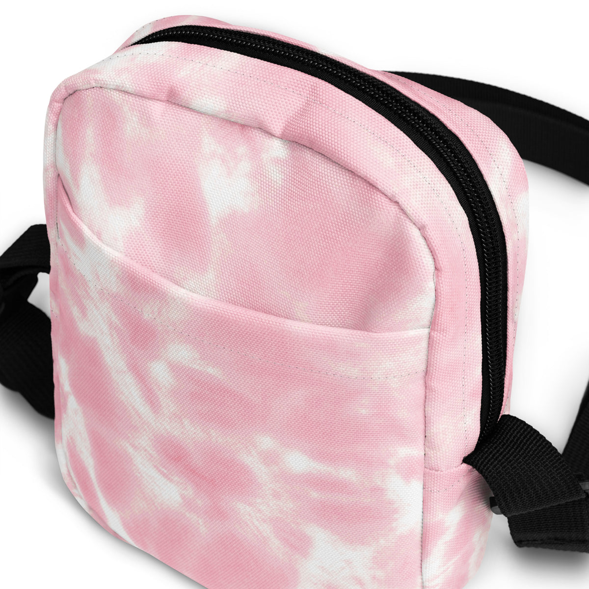Pink Tie Dye Crossbody Bag – Water Resistant Mini Purse With Adjustable Strap & Pockets